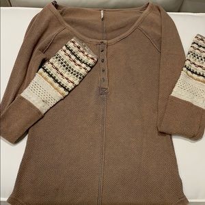 Free People Long Sleeve Henley Thermal